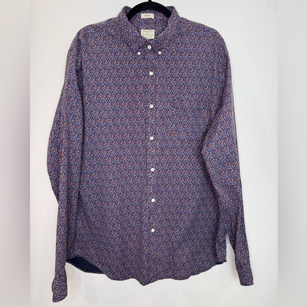 J. Crew secret wash shirting floral Men's Patterned Button-Up Shirt size XL